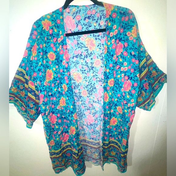 SHEIN Floral 3/4 Length Sleeve Kimono Cardigan - Picture 4 of 6